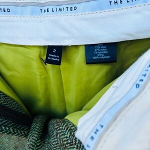 Vintage Green wool herringbone straight leg pants with lining